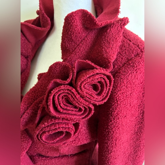 Boston Proper Women’s floral teddy Blazer Jacket Couture Preppy Red size 0 NEW - Picture 4 of 14